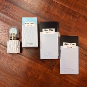 New MIU MIU Fleur de Lait Eau de Parfum Dabber Travel Bottle Perfume + Samples